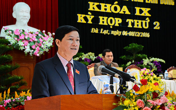 Đồng chí Trần Đức Quận - Phó Bí thư Thường trực Tỉnh ủy, Chủ tịch HĐND tỉnh phát biểu khai mạc