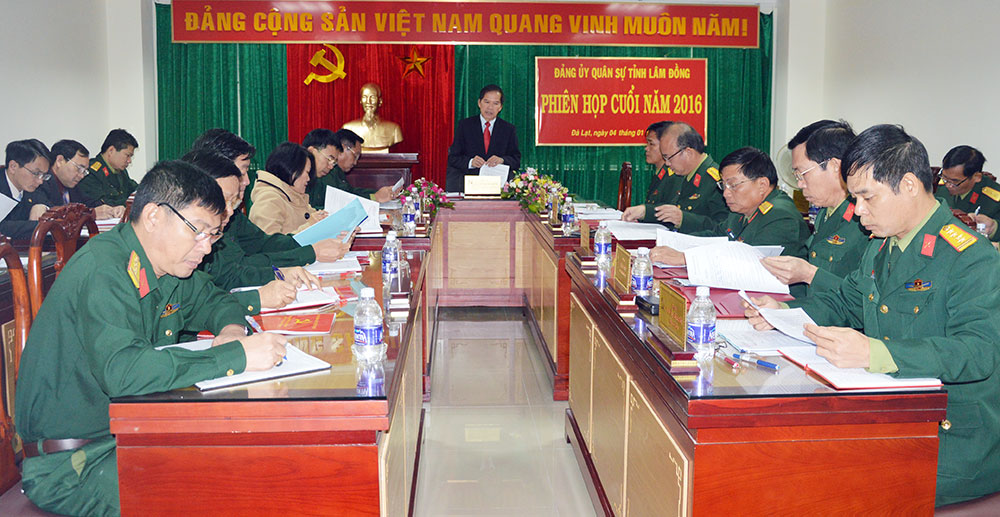 Đảng ủy Quân sự tỉnh Lâm Đồng họp phiên cuối năm 2016