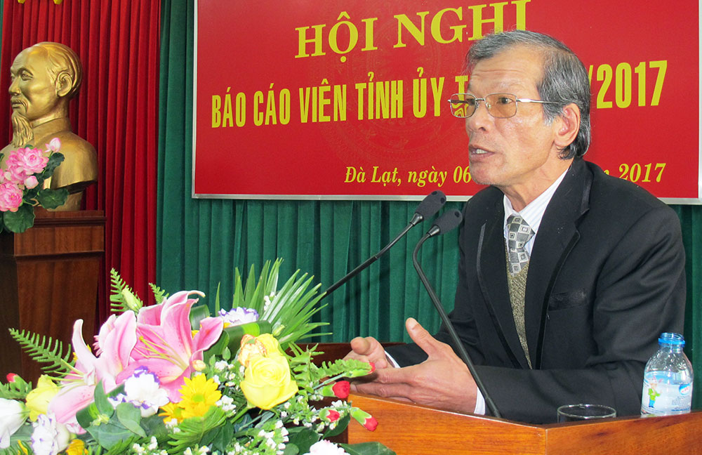 Phó Trưởng Ban Tuyên giáo Tỉnh ủy Nguyễn Thanh Đạm phát biểu chỉ đạo tại hội nghị