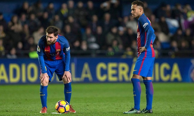 Messi và Neymar không thể giúp Barcelona giành chiến thắng. (Nguồn: EPA)