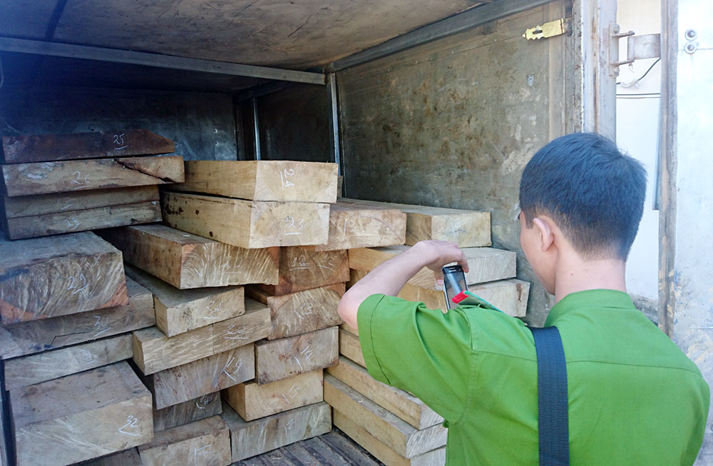 Dùng xe "vá vỏ lưu động" để chở gỗ lậu