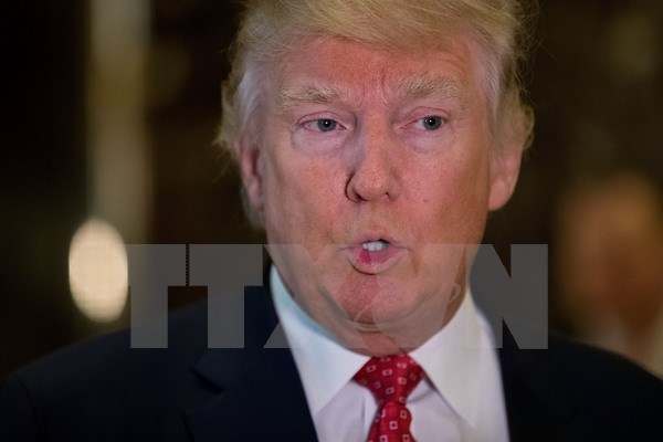 Tổng thống đắc cử Mỹ Donald Trump tại New York ngày 9/11. (Nguồn: AFP/TTXVN)