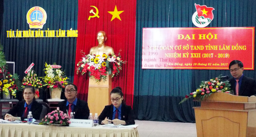 Đại hội điểm diễn ra tại Đoàn cơ sở Toà án nhân dân tỉnh Lâm Đồng theo đúng quy trình, nghiêm túc 