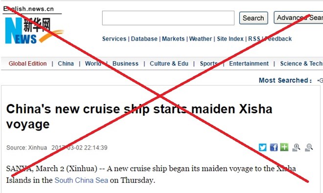 Trung Quốc tiếp tục ngang ngược đưa du thuyền mới tới Hoàng Sa