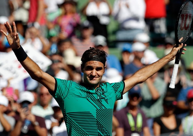 Federer thẳng tiến vòng 4 Miami Open. (Nguồn: Reuters)