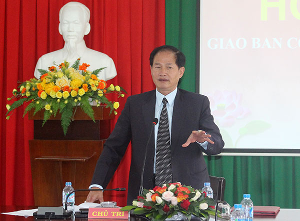 Ông Nguyễn Trọng Ánh Đông – UVBTV – Chủ tịch MTTQ tỉnh phát biểu chỉ đạo tại hội nghị