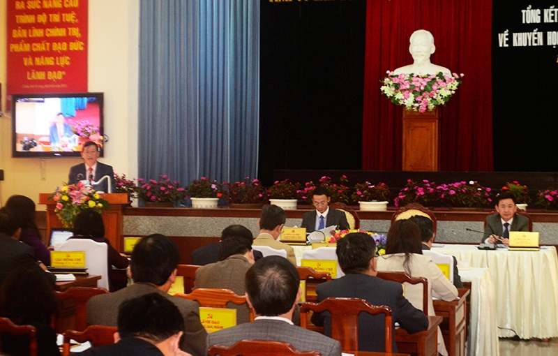 Phó Bí thư Thường trực Tỉnh ủy Trần Đức Quận kết luận hội nghị