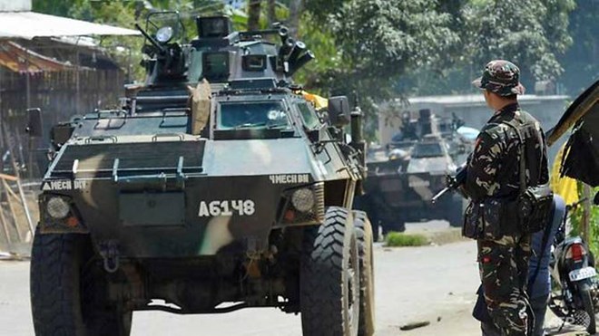 Lực lượng binh sỹ Philippines chống phiến quân. (Nguồn: AFP)