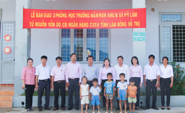 Ngân hàng Chính sách xã hội tặng 2 phòng học cho Trường Mầm non thôn Mỹ Điền