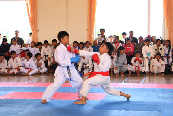 Hơn 250 vận động viên tranh tài giải Karatedo huyện Bảo Lâm mở rộng