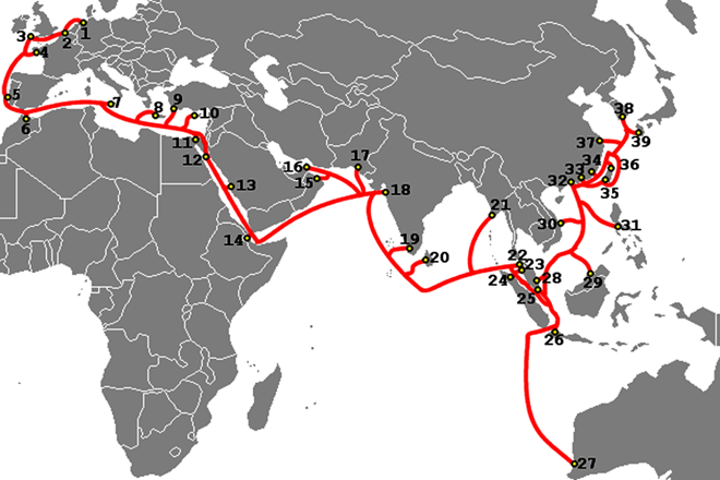 Ba tuyến cáp quang nối Internet Việt Nam đi quốc tế gặp sự cố