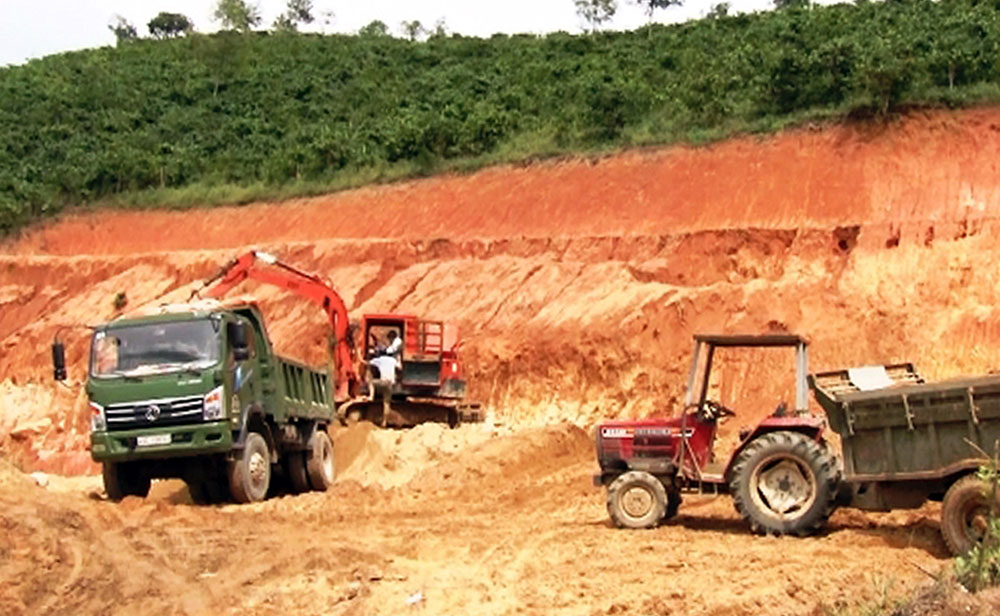 Vị trí từng xảy ra hoạt động khai thác khoáng sản vi phạm pháp luật tại xã Đạ Đờn vào tháng 8/2017. Ảnh: M.Ðạo