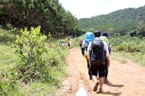 Trekking Tà Năng - Phan Dũng thu hút khá đông bạn trẻ tham gia. Ảnh: H.Y