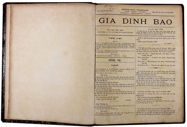 Gia Định báo là tờ báo đầu tiên của Việt Nam được in bằng chữ quốc ngữ. Ảnh: internet
