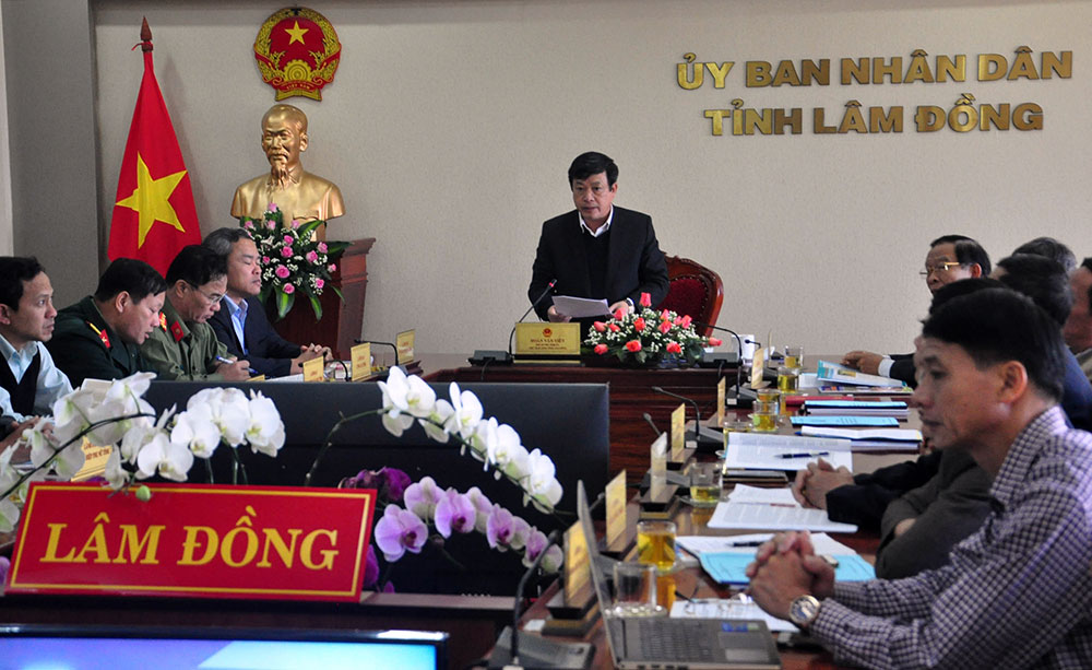 Chủ tịch UBND tỉnh Lâm Đồng phát biểu tại Hội nghị