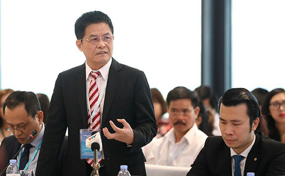 Ông Nguyễn Quốc Kỳ, tổng giám đốc Vietravel, đề xuất xây dựng một chính sách visa mở tại diễn đàn - Ảnh: Đ.HÀ