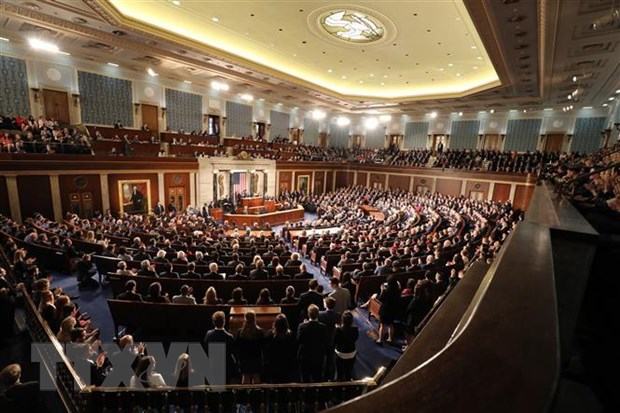 Một cuộc họp Quốc hội Mỹ tại Washington DC., ngày 25/4. (Ảnh: AFP/TTXVN)