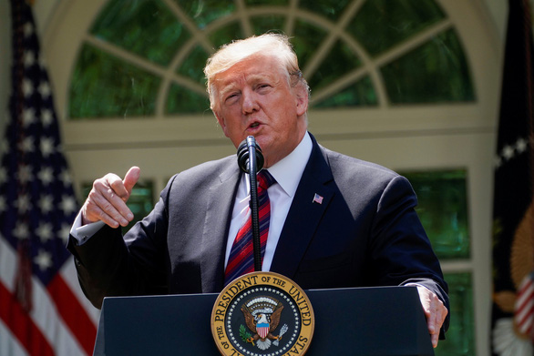 Tổng thống Mỹ Donald Trump công bố đề xuất nhập cư tại Vườn Hồng ở Nhà Trắng ngày 16-5 - Ảnh: REUTERS