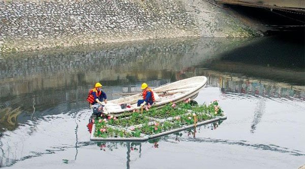 Hà Nội đang tích cực có nhiều biện pháp cải tạo nước sông Tô Lịch. (Ảnh: Thanh Hải)