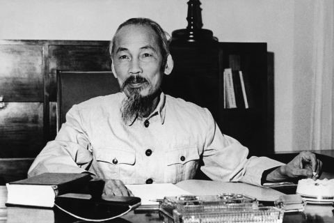 Hồ Chí Minh, Chủ tịch nước Việt Nam Dân chủ Cộng hòa, tại Hà Nội, năm 1955. Ảnh: tư liệu