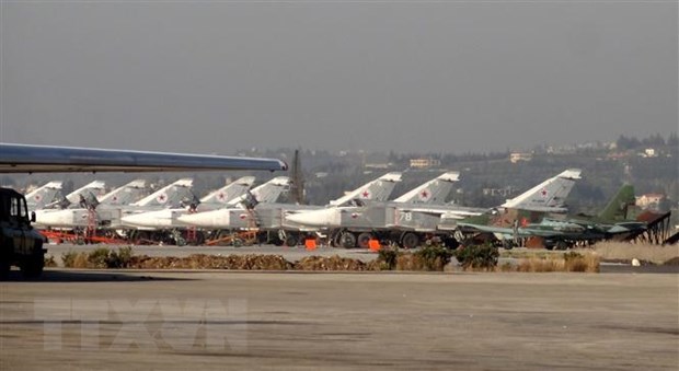 Máy bay chiến đấu của Nga tại căn cứ quân sự Hmeimim ở tỉnh Latakia, tây bắc Syria