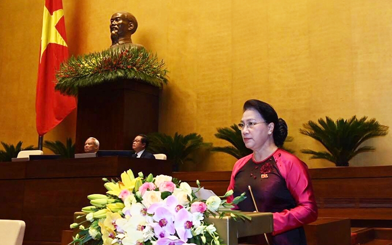 Chủ tịch Quốc hội Nguyễn Thị Kim Ngân phát biểu khai mạc kỳ họp thứ tám, Quốc hội khóa XIV