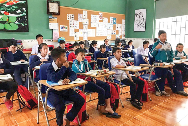 Học sinh lớp 6 tại Trung tâm Giáo dục nghề nghiệp tư thục La San - Đà Lạt.