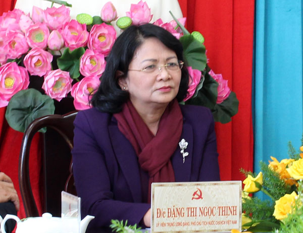 Phó Chủ tịch Nước Đặng Thị Ngọc Thịnh tại buổi làm việc với Bảo Lộc