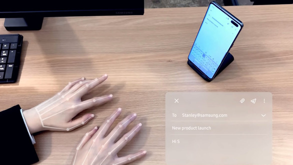 Mô tả hoạt động của bàn phím ảo Selfie Type của Samsung