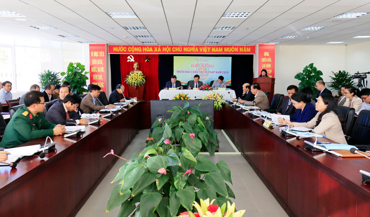 Quang cảnh Hội nghị triển khai công tác Tư pháp năm 2020 của tỉnh Lâm Đồng