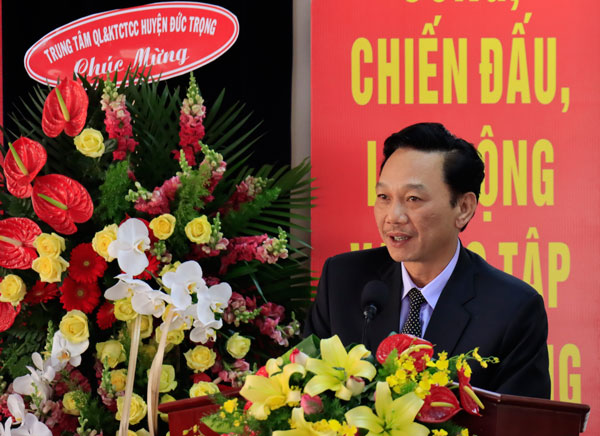 Đồng chí Lê Quang Trung – Giám đốc Sở Xây dựng Lâm Đồng phát biểu khai mạc hội nghị