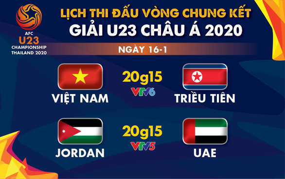 Lịch trực tiếp Giải U23 châu Á: U23 Việt Nam gặp Triều Tiên