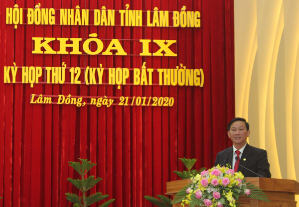 Phó Bí thư Thường trực Tỉnh ủy, Chủ tịch HĐND tỉnh Lâm Đồng Trần Đức Quận phát biểu bế mạc kỳ họp