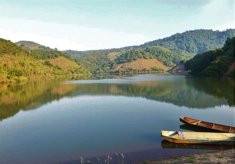 Hồ chứa nước Đạ Ly Ong (thị trấn Mađaguôi, huyện Đạ Huoai) nơi phát hiện thi thể anh Bảo