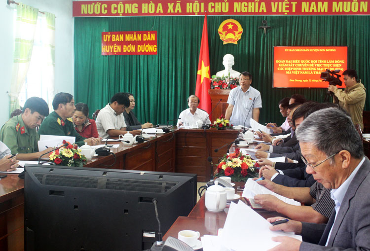 Đoàn ĐBQH đơn vị tỉnh Lâm Đồng giám sát thực hiện Hiệp định thương mại tự do  (FTA) tại Đơn Dương