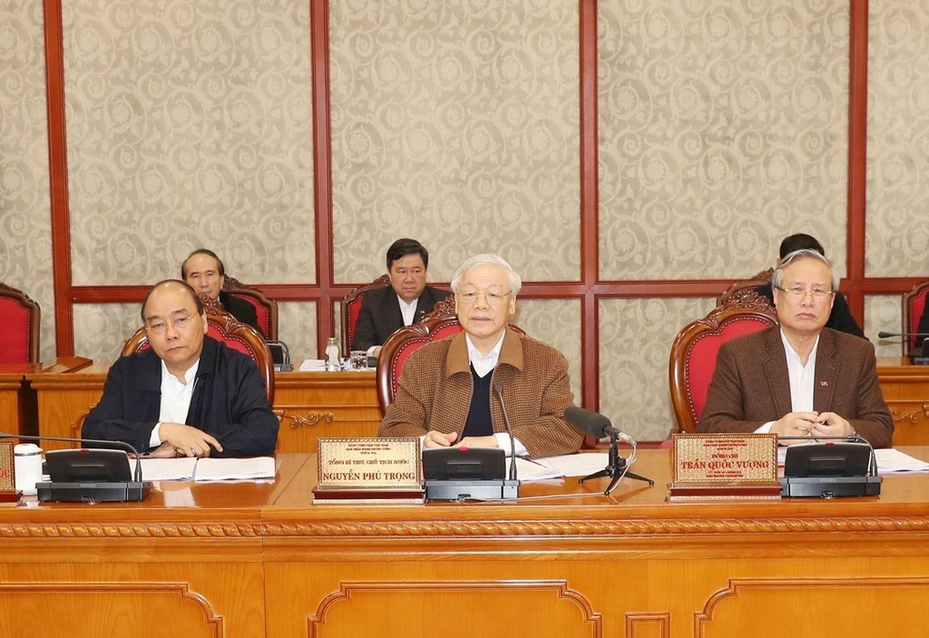 Tổng Bí thư, Chủ tịch nước Nguyễn Phú Trọng phát biểu kết luận cuộc họp.