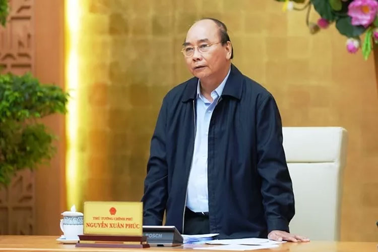 Thủ tướng Nguyễn Xuân Phúc phát biểu tại cuộc họp chuẩn bị hội nghị với doanh nghiệp