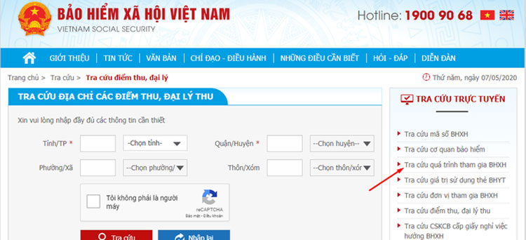 Để tra cứu mã số BHXH, truy cập https://www.baohiemxahoi.gov.vn/tracuu/Pages/tra-cuu-ho-gia-dinh.aspx