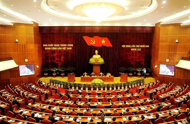 Toàn cảnh Phiên Bế mạc Hội nghị lần thứ 12 Ban Chấp hành Trung ương Đảng Cộng sản Việt Nam khóa XII.