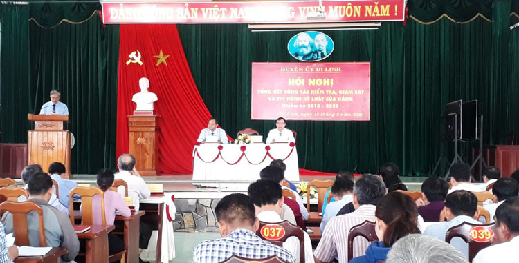 Hội nghị tổng kết công tác kiểm tra, giám sát và thi hành kỷ luật của Đảng nhiệm kỳ 2015-2020 của Đảng bộ huyện Di Linh