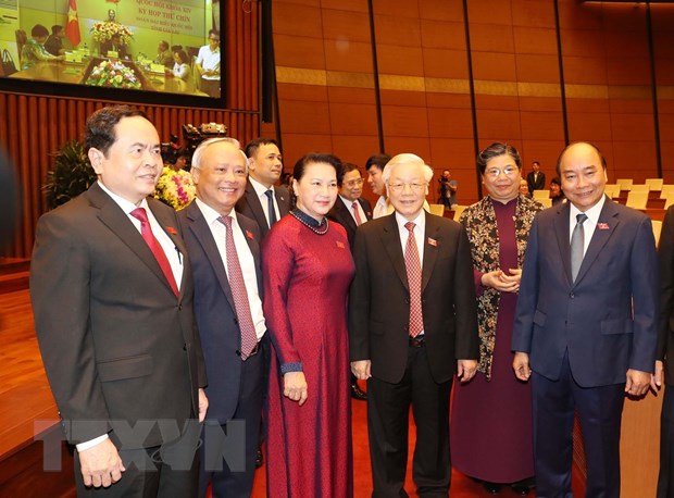 Tổng Bí thư, Chủ tịch nước Nguyễn Phú Trọng và các đại biểu tại phiên khai mạc.
