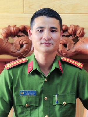 Trung tá Nguyễn Quốc Trường - Ủy viên BTV Huyện ủy, Bí thư Đảng ủy, Trưởng Công an huyện Di Linh