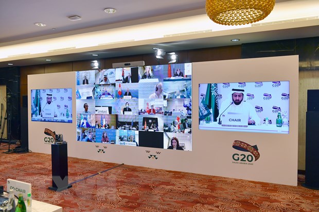 Một cuộc họp trực tuyến của nhóm G20 hồi tháng Tư