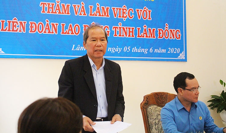 Chủ tịch Tổng LĐLĐ Việt Nam và Bí thư Tỉnh ủy Lâm Đồng làm việc với LĐLĐ tỉnh