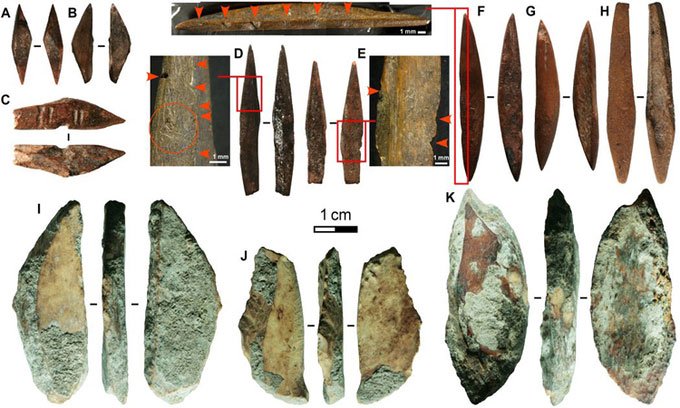 Hàng loạt đầu mũi tên cổ xưa được tìm thấy trong hang Fa-Hien Lena.
