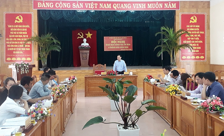 Toàn cảnh Hội nghị giao Ban công tác thi đua cụm thi đua số 1, UBKT Tỉnh ủy Lâm Đồng tại huyện Đam Rông