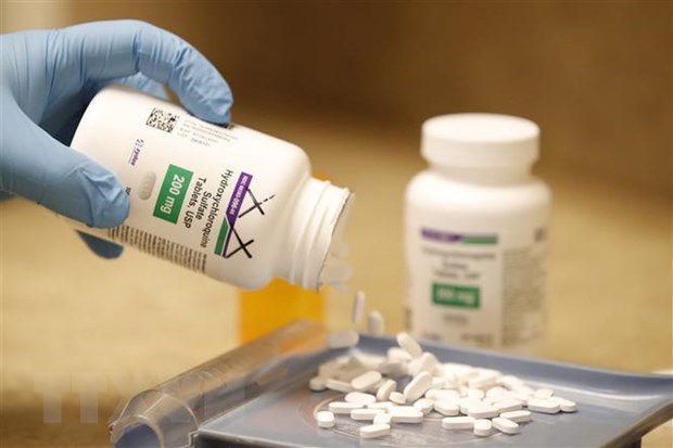 Thuốc Hydroxychloroquine được giới thiệu tại công ty dược phẩm Rock Canyon ở Provo, Utah, Mỹ, ngày 20/5