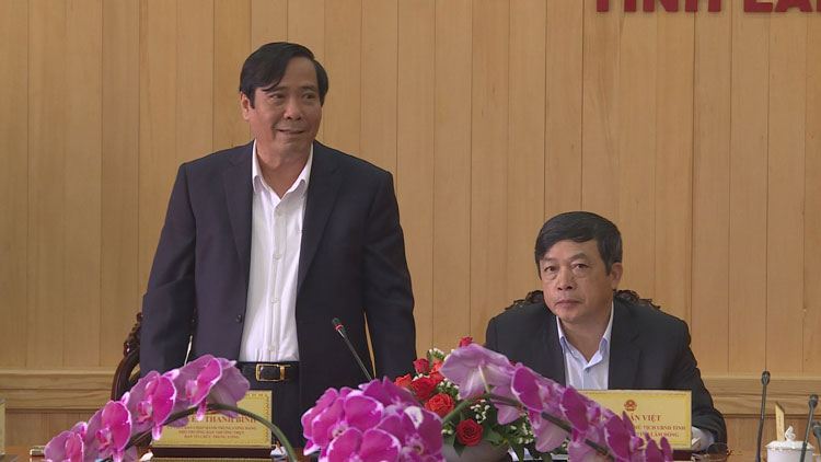 Đồng chí Nguyễn Thanh Bình - Ủy viên Trung ương Đảng, Phó trưởng Ban Thường trực Ban Tổ chức Trung ương phát biểu tại buổi làm việc