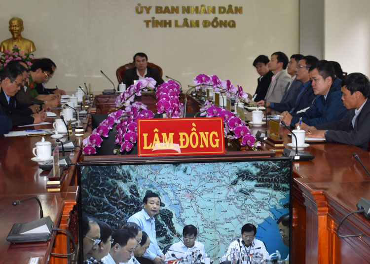 Cuộc họp trực tuyến tại đầu cầu tỉnh Lâm Đồng