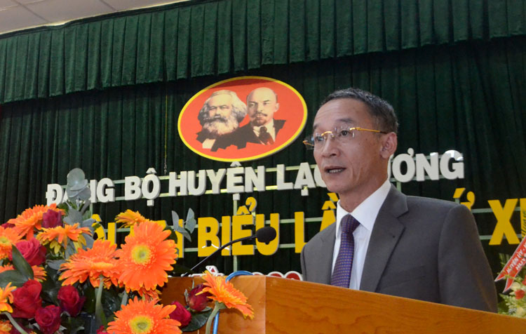 Đồng chí Trần Văn Hiệp – Phó Bí thư Tỉnh ủy Lâm Đồng phát biểu chỉ đạo Đại hội